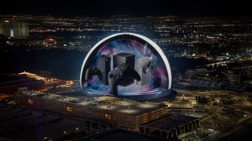 Xbox advertising on the Sphere in Las Vegas