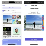 Four screenshots of the Journal app as shown in the iOS App Store