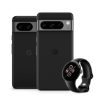 A Google Pixel 8, Pixel 8 Pro, and Pixel Watch 2