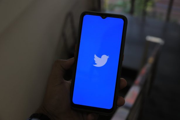 twitter on phone screen