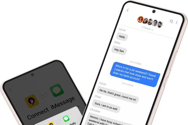 Two phones showing off the Sunbird app.
