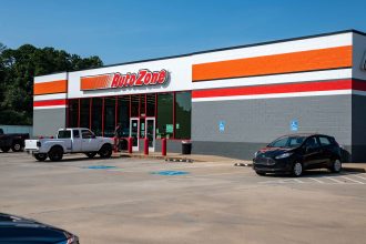 An exterior shot of an AutoZone