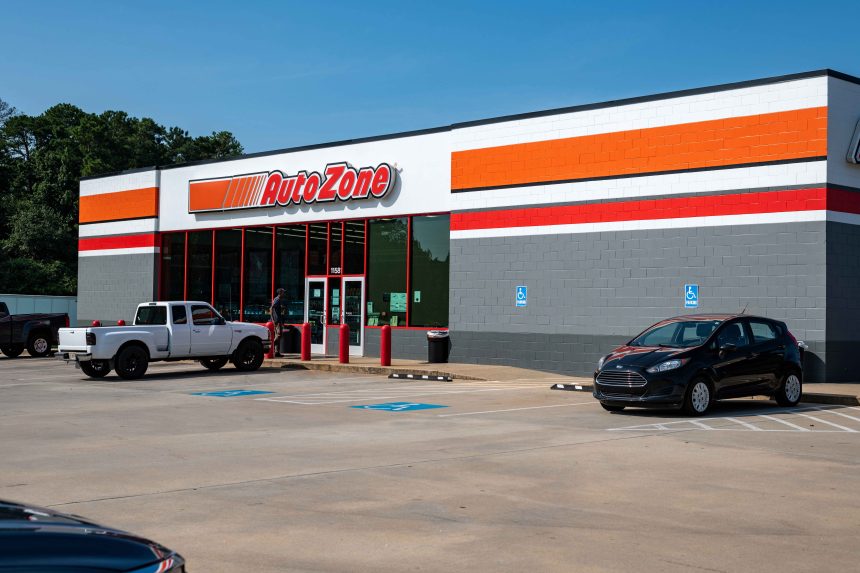 An exterior shot of an AutoZone