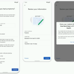 Screenshots from a COVID exposure app