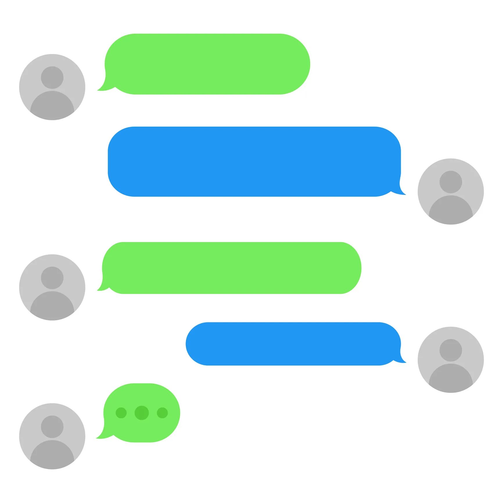 Green and blue chat bubbles