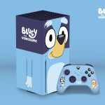 The Bluey Xbox Series X with matching Xbox controller