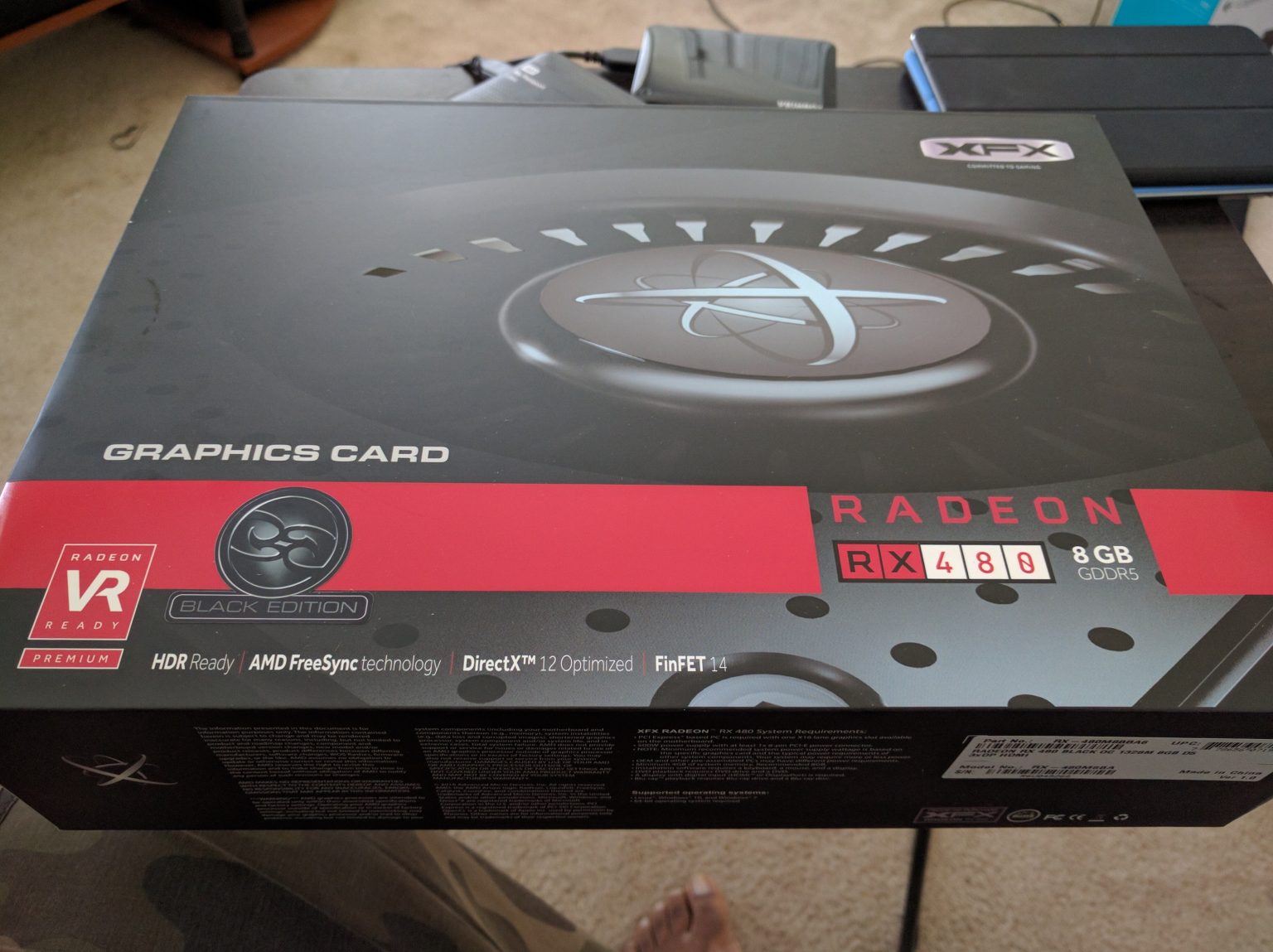A boxed AMD Radeon RX 480 by XFX
