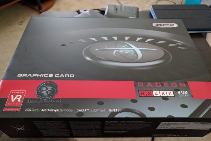 A boxed AMD Radeon RX 480 by XFX