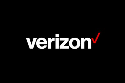 Verizon logo on a black background