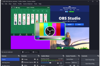 A screenshot of OBS Studio running multiple sources
