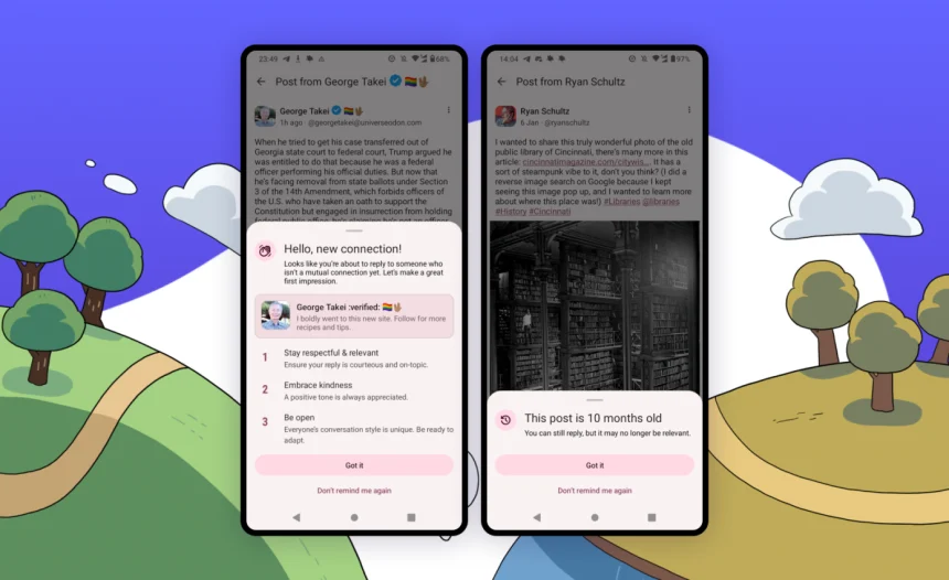 Mastodon "reply guys" feature being demonstrated on Android