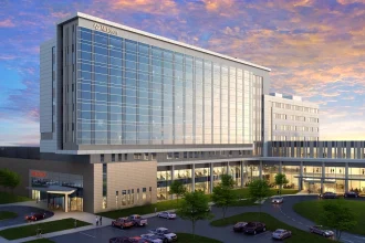 McLaren building rending. McLaren was recently hit by a cyberattack.