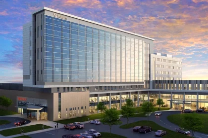 McLaren building rending. McLaren was recently hit by a cyberattack.