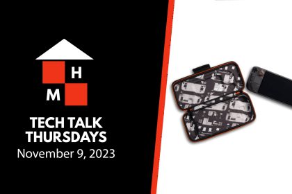 A split thumbnail featuring the Tech Talk Thursdays logo and date (November 9, 2023) on the left and the Steam Deck OLED Limited Edition and carrying case on the right.
