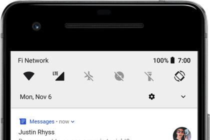 Push notification drawer