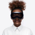 User wearing Vision Pro headset